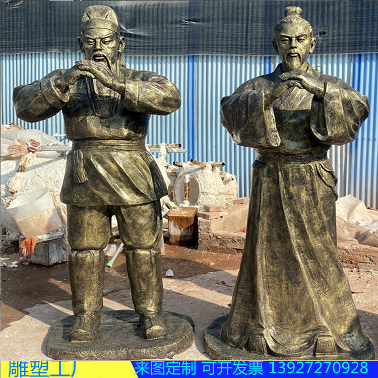 玻璃鋼人物雕塑 仿銅造型
